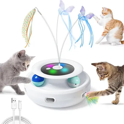 IntiMeg Jouet interactif électrique 3 en 1 pour chat