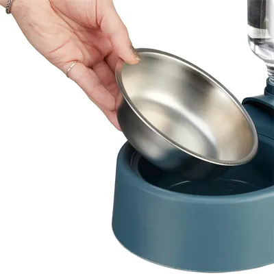 IntiMeg Distributeur d’eau et de nourriture 2-en-1 pour chien et chat