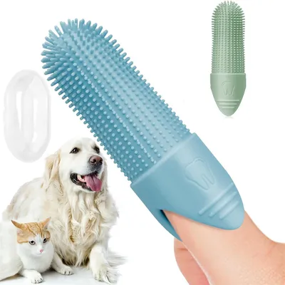 IntiMeg Cepillo de dientes de dedo para perros y gatos
