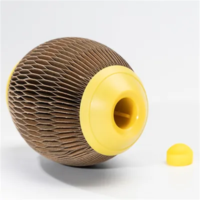 FurryFusion Balle d'herbe à chat en carton ondulé