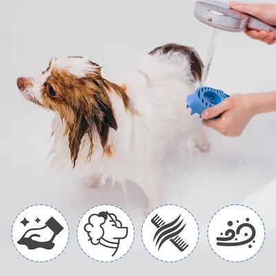 FurryFusion Brosse de bain pour chien et chat poil court