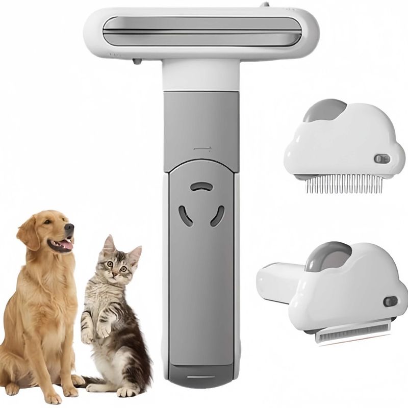 FurryFusion Brosse de toilettage 3 en 1 pour chien et chat