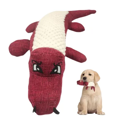 FurryFusion Jouet en peluche crocodile pour chien