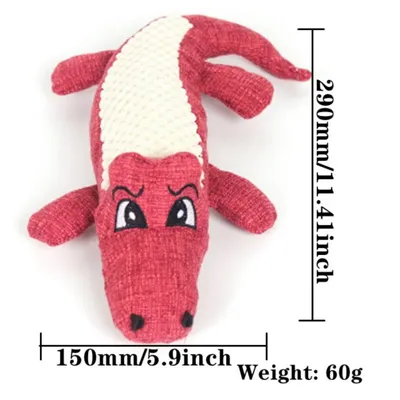 FurryFusion Jouet en peluche crocodile pour chien