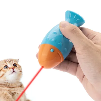 FurryFusion Jouet interactif pour chat - Poisson laser électronique