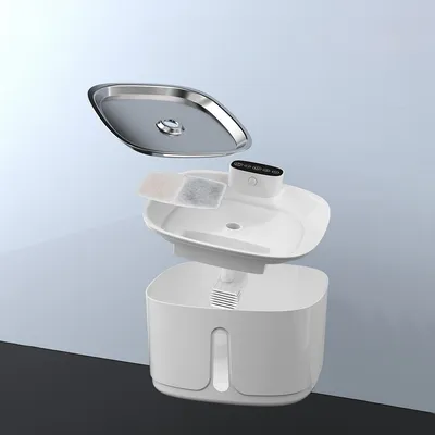 FurryFusion Dispensador de agua inalámbrico inteligente para mascotas 3,2 L
