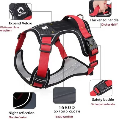 FurryFusion Harnois pour grands chiens - Sans traction