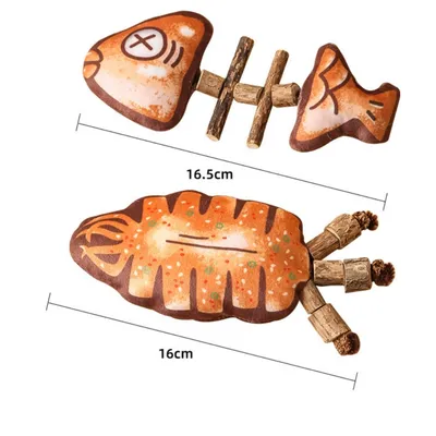 FurryFusion Jouet herbe à chat en forme de poisson