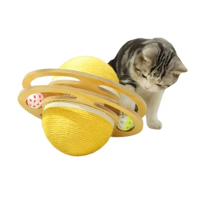 FurryFusion Jouet rotatif en sisal pour chat