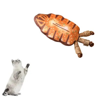FurryFusion Jouet herbe à chat en forme de poisson