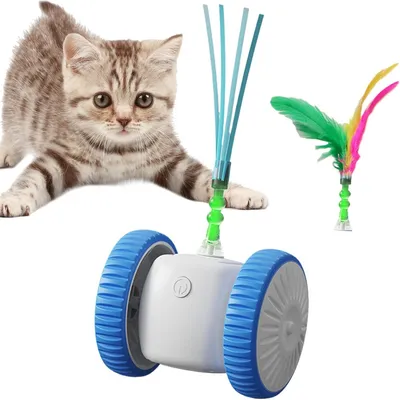 FurryFusion Jouet interactif pour chat avec des plumes colorées