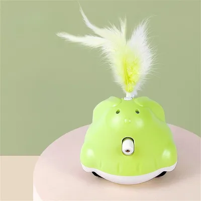 FurryFusion Jouet électrique Baton à plumes et laser rotatif