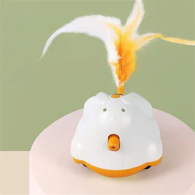 FurryFusion Jouet électrique Baton à plumes et laser rotatif