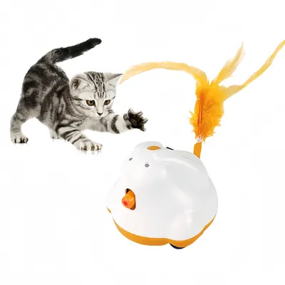 FurryFusion Jouet électrique Baton à plumes et laser rotatif