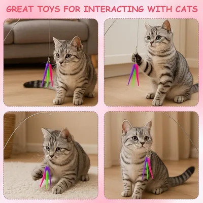 FurryFusion 11 Pièces Jouets à Plumes pour Chats Jouet Interactif pour Chat