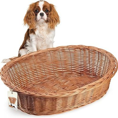 FurryFusion Panier en osier avec coussin