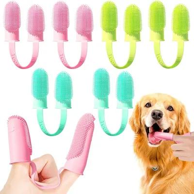 FurryFusion Cepillo de dedos para perros y gatos, paquete de 3
