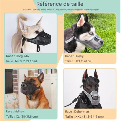 FurryFusion Muselière respirante en maille pour chien