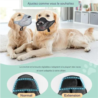 FurryFusion Bozal de malla transpirable para perros