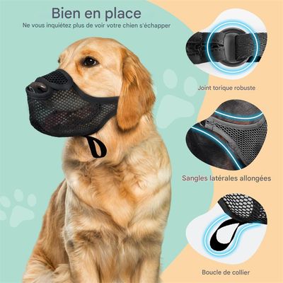 FurryFusion Muselière respirante en maille pour chien