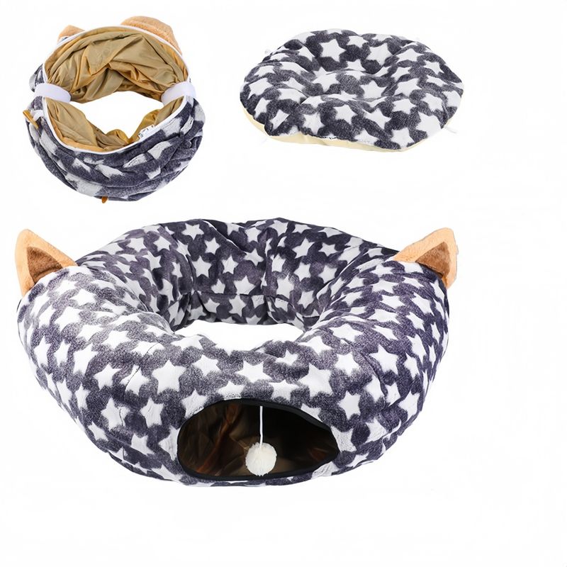 FurryFusion Tunnel multifonctionnel pliable pour chats