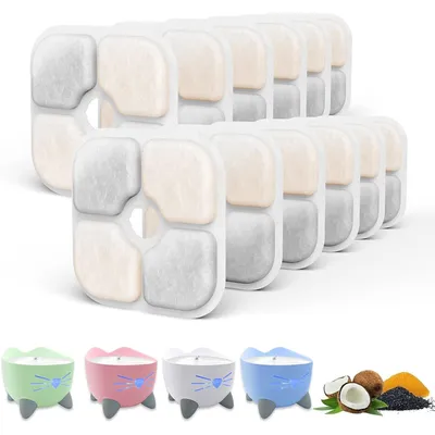 FurryFusion Filter für Katzenbrunnen – 12er-Pack für Catit PIXI