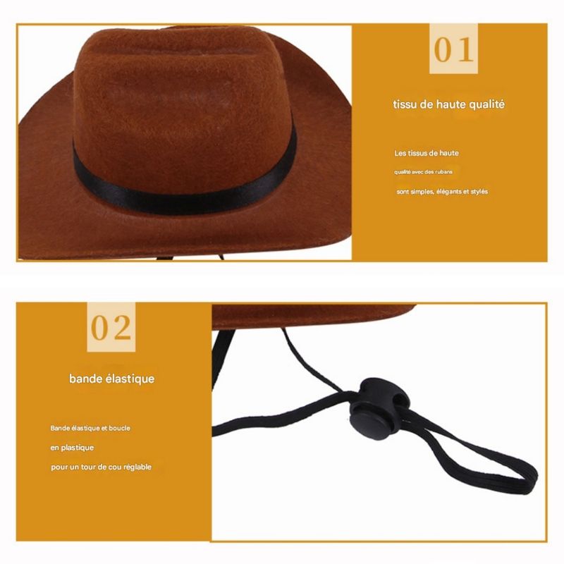 FurryFusion Chapeau de cowboy western pour chien