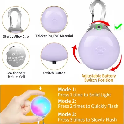 FurryFusion Pendentif lumineux pour chien et chat