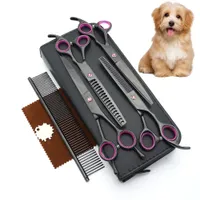 FurryFusion Ensemble de ciseaux de toilettage pour chien 5 pièces