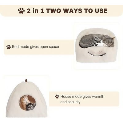 FurryFusion Cama para gatos con cojín y almohada suave
