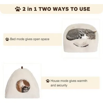 Lit pour chat avec coussin et oreiller doux