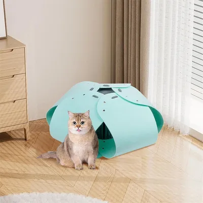 FurryFusion - Nid de Chat Semi - Fermé en Tulle70x70x28cm