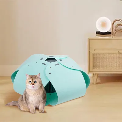 FurryFusion - Nid de Chat Semi - Fermé en Tulle70x70x28cm