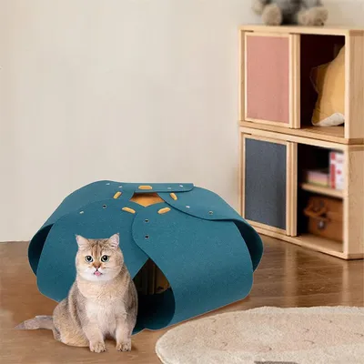 FurryFusion - Nid de Chat Semi - Fermé en Tulle70x70x28cm
