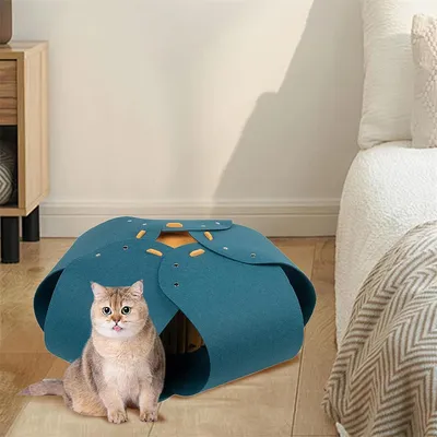 FurryFusion - Nid de Chat Semi - Fermé en Tulle70x70x28cm
