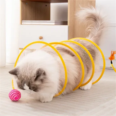 FurryFusion Tunnel à chat dépliable