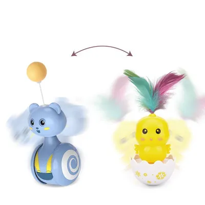 FurryFusion Jeu de chat auto-amusant avec balles et bâton à plumes