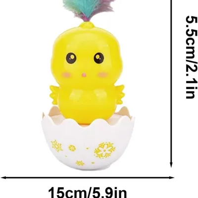 FurryFusion Juguete de plumas para gatos con forma de pollito de colores