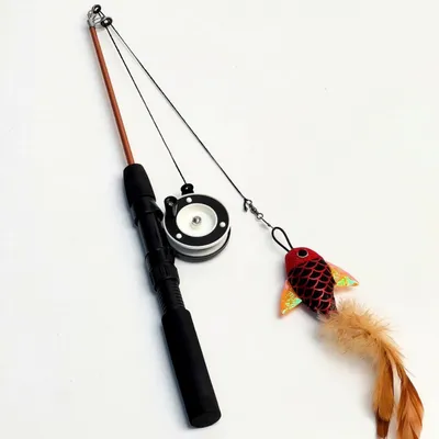 FurryFusion Canne à pêche en forme de poisson pour chat