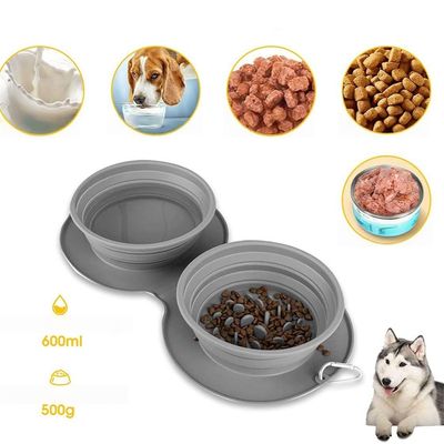 FurryFusion Gamelle rétractable en silicone pour chien et chat