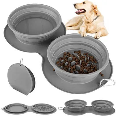 FurryFusion Comedero retráctil de silicona para perros y gatos