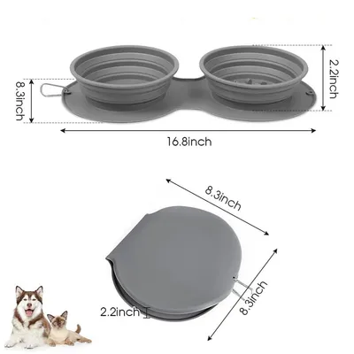 FurryFusion Gamelle rétractable en silicone pour chien et chat