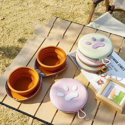 FurryFusion Comedero plegable y extensible para perros, ideal para paseos