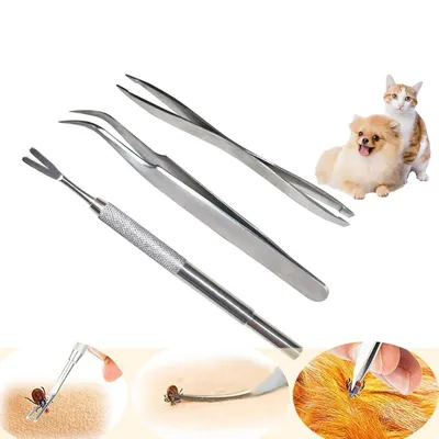 FurryFusion Ensemble de 3 pinces à tiques