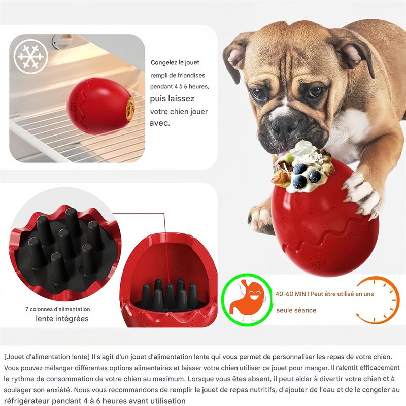 FurryFusion Jouet à alimentation lente pour chien