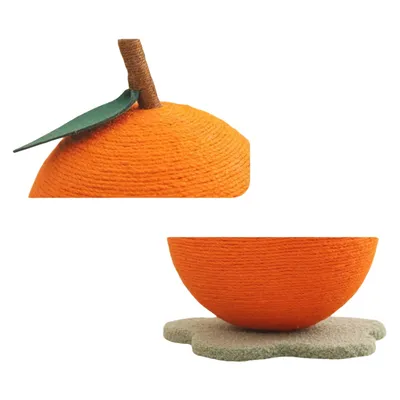 FurryFusion Balle à gratter orange pour chat