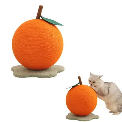 FurryFusion Balle à gratter orange pour chat