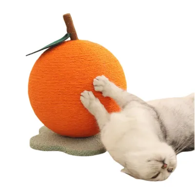 FurryFusion Balle à gratter orange pour chat