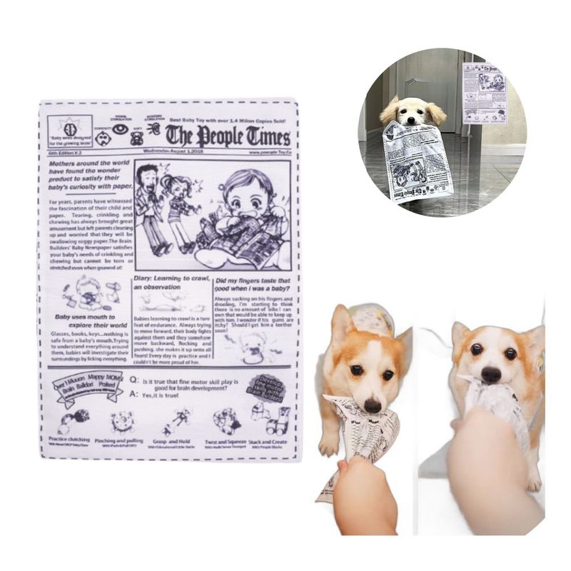 FurryFusion - Jouet de grincement sonore en papier crépitant(18,5cm x 26cm)