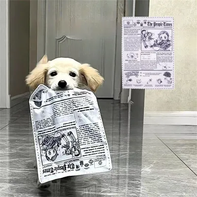 FurryFusion - Jouet de grincement sonore en papier crépitant(18,5cm x 26cm)